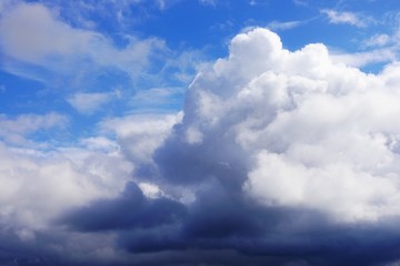 Blue sky with cumulus clouds	