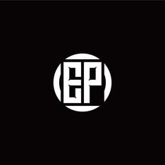 E P initial logo modern isolated with circle template