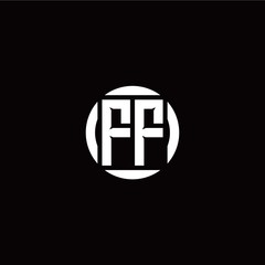 F F initial logo modern isolated with circle template