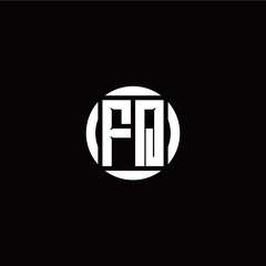 F Q initial logo modern isolated with circle template