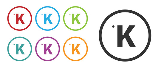 Black Kelvin icon isolated on white background. Set icons colorful. Vector.