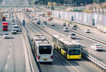 Fototapeta premium Bus rapid transit or Metrobus is a 50 km bus rapid transit route in Istanbul.