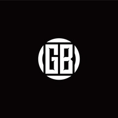 G B initial logo modern isolated with circle template