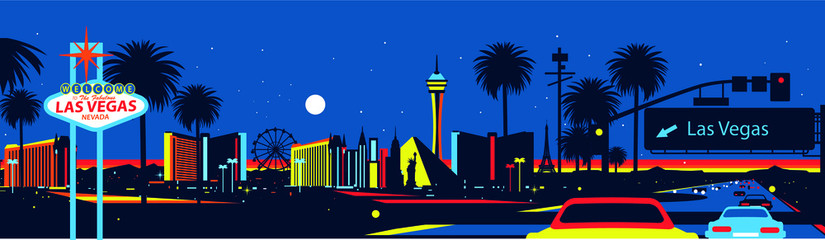 Las Vegas Nevada skyline by night