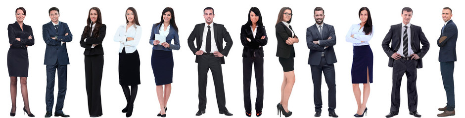 group of successful business people standing in a row.