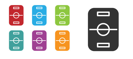 Black Hockey table icon isolated on white background. Set icons colorful. Vector.