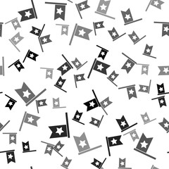 Black American flag icon isolated seamless pattern on white background. Flag of USA. United States of America. Vector.