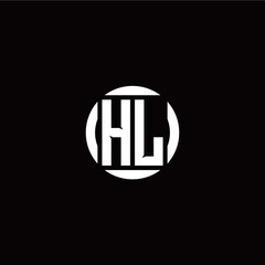 H L initial logo modern isolated with circle template