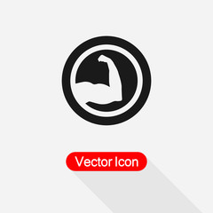 Strong Icon, Biceps Icon Muscular Arm Icon Vector Illustration Eps10