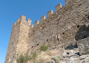ancient historic Genoese castle or fortress