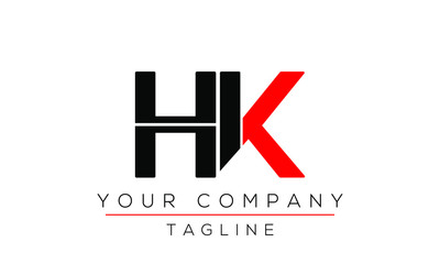 Letter HK Logo Design, Creative Modern Icon KH H K 