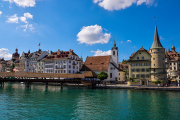Fototapeta na wymiar City of Lucerne Switzerland and Lake Lucerne - travel photography