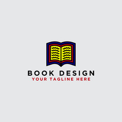 Book logo template design. Educational logo type