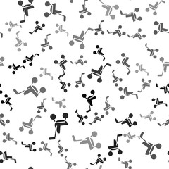 Black Baby stroller icon isolated seamless pattern on white background. Baby carriage, buggy, pram, stroller, wheel. Vector.