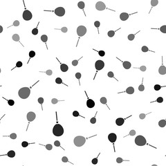 Black Balloons with ribbon icon isolated seamless pattern on white background. Happy Easter. Vector.