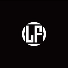 L F initial logo modern isolated with circle template
