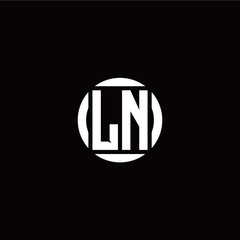 L N initial logo modern isolated with circle template