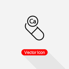 Vitamin Ca In Pill Icon Vector Illustration Eps10