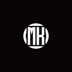 M K initial logo modern isolated with circle template