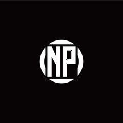 N P initial logo modern isolated with circle template