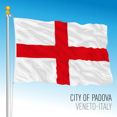 Padova official flag of the city, Veneto, Italy, vector illustration