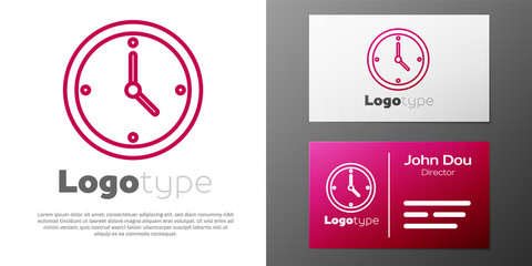Logotype line Clock icon isolated on white background. Time symbol. Logo design template element. Vector Illustration.