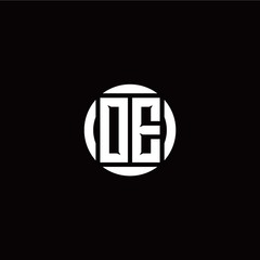 O E initial logo modern isolated with circle template
