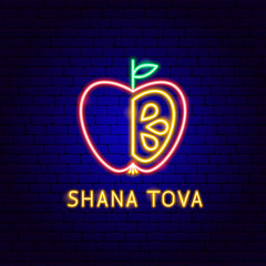 Shana Tova Neon Label
