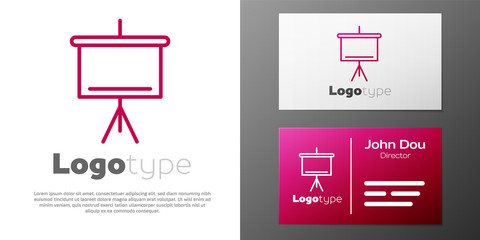 Logotype line Chalkboard icon isolated on white background. School Blackboard sign. Logo design template element. Vector.