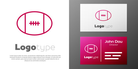 Logotype line Rugby ball icon isolated on white background. Logo design template element. Vector.
