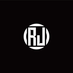 R J initial logo modern isolated with circle template