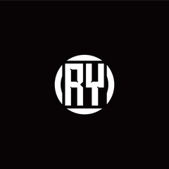 R Y initial logo modern isolated with circle template