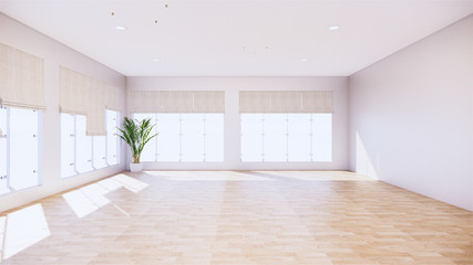 Fototapeta na wymiar Scene room tropical Interior style, Big empty room Interior mock up.3D rendering