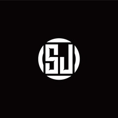 S J initial logo modern isolated with circle template