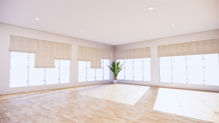 Scene room tropical Interior style, Big empty room Interior mock up.3D rendering