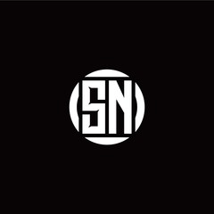 S N initial logo modern isolated with circle template