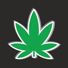 Cannabis icon on black background vector illustration