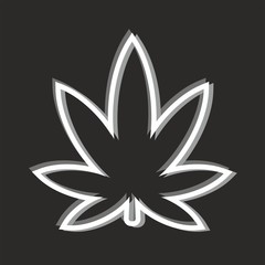 Cannabis icon on black background vector illustration