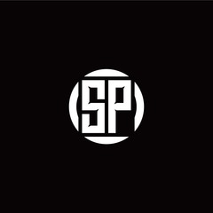S P initial logo modern isolated with circle template