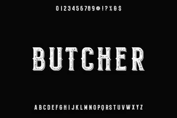 alphabet vintage font, typeface design, black  style background vector