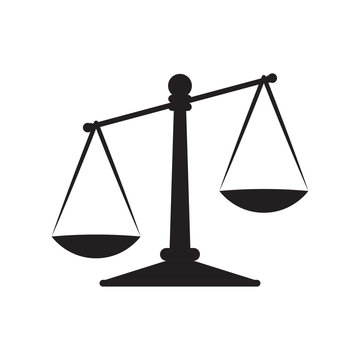 Scales justice icon isolated on white background.