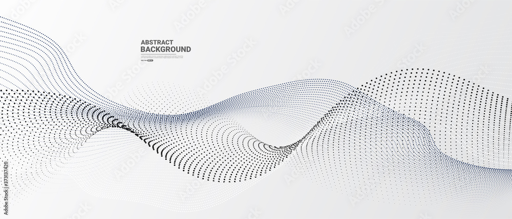 Wall mural white abstract background with flowing particles. digital future technology concept. vector illustra