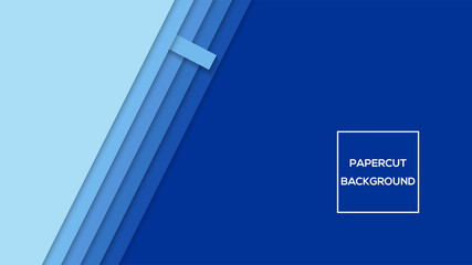 Blue color art paper cut background vector illustration best for background, branding and wallpaper backdrop, flat lay