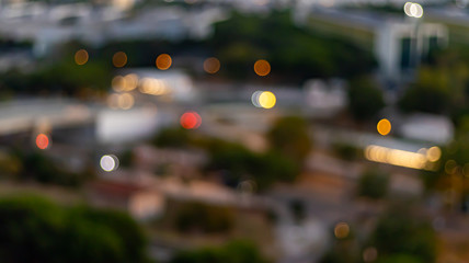 unfocused city lights, city view and night. bokeh effect.