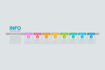 Vector infographic template with 8 steps or options. Data presentation, business concept design for web, brochure, 