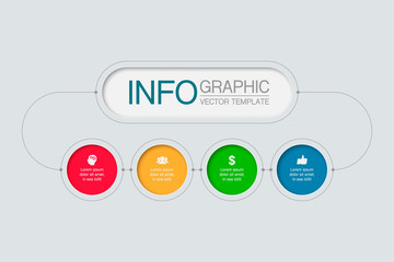 Vector infographic template with 4 steps or options. Data presentation, business concept design for web, brochure, 