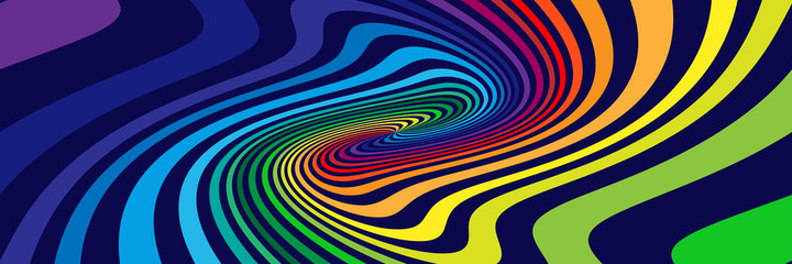 Background with soft, wavy rainbow colored spirals	