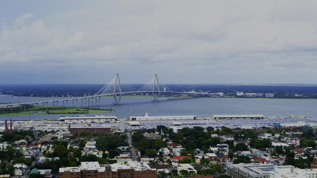 Arthur Ravenel Jr. Bridge (Cooper River Bridge), Aerial View, 2020 in Stunning Pro Resolution, Mount Pleasant (4K)
