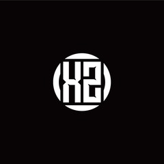 X Z initial logo modern isolated with circle template