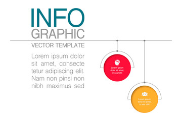 Vector infographic template,  2 steps or options. Data presentation, business concept design for web, brochure, diagram.